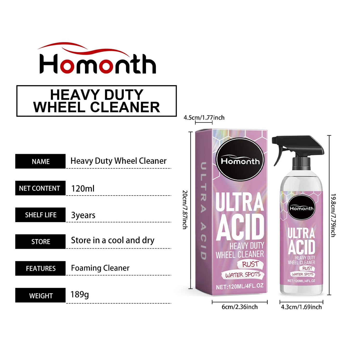 Heavy Duty Wheel Cleaner Heavy Duty Wheel Cleaner, Stain Removal Anti-Aging Anti-Dust Foam Cleaner