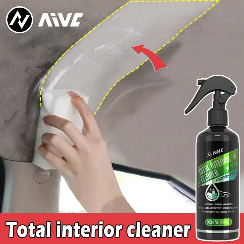 Car Interior Cleaner  Leather Fabric Roof Cleaning Washing-Free Safety Belt Cleaner Powerful Stain Removal Auto Detailing