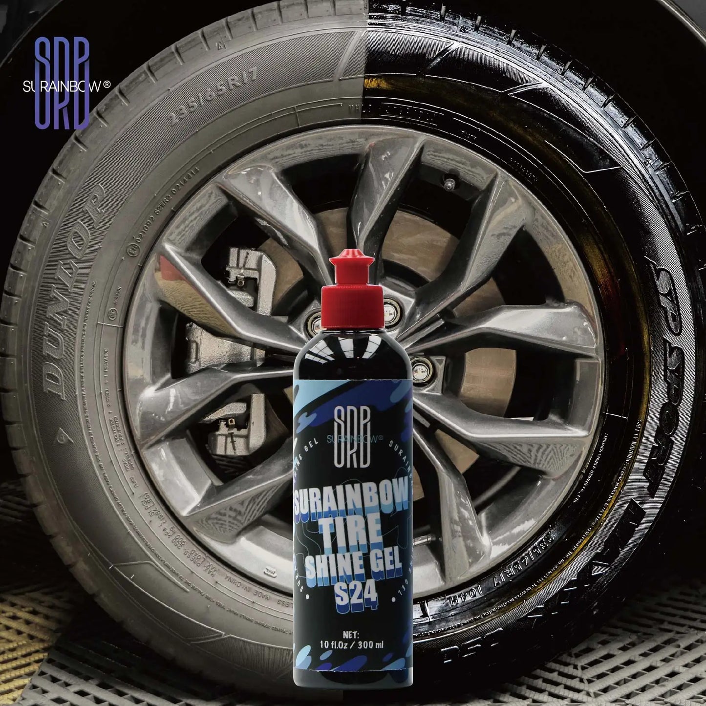 Car Tire Shine Gel and Conditioner, Oil Based Tire Gel, SIO2 & Black Dye Infused,No Sling Formula. Enhances Tires Color & Finish