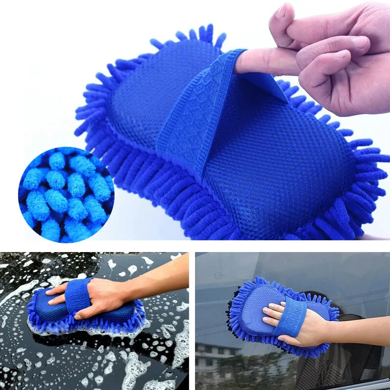 Car Chenille Premium Scratch-Free Microfiber Wash Mitt Waterproof Car Thick Cleaning Mitt Wax Detailing Brush Auto Care Glove