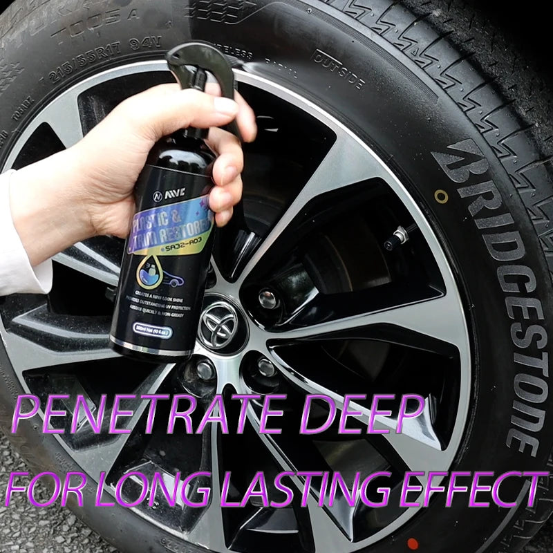 AIVC Car Plastic Trim Restorer Back to Black Gloss Coating Long-Lasting Polish Renovator Spray for Car Detailing Accessories