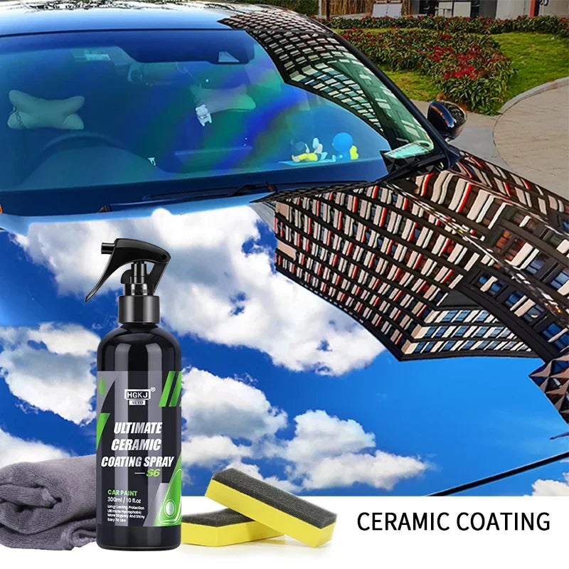 Ceramic Coating for Car Paint  S6 Crystal Wax Spray Nano Hydrophobic Liquid Polymer Oleophobic anti Scratch Coating Car Care