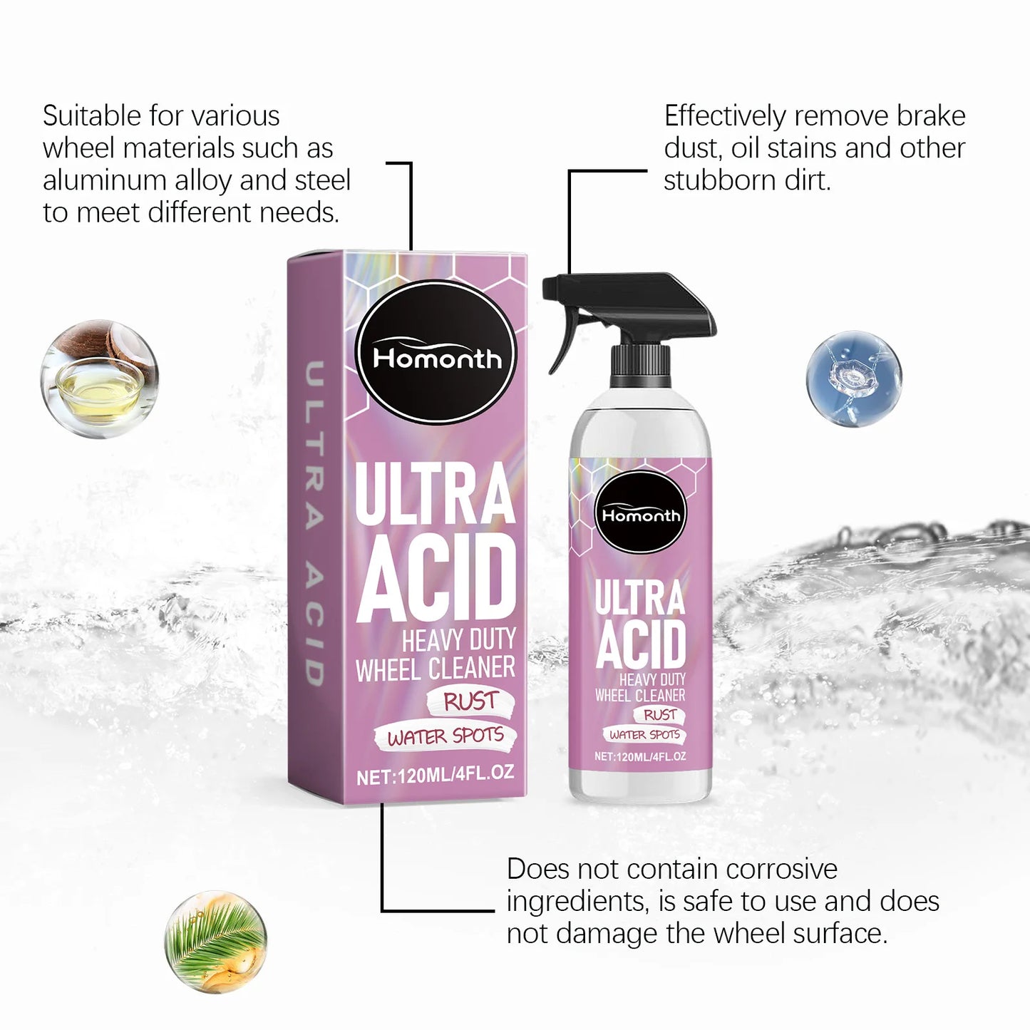 Heavy Duty Wheel Cleaner Heavy Duty Wheel Cleaner, Stain Removal Anti-Aging Anti-Dust Foam Cleaner