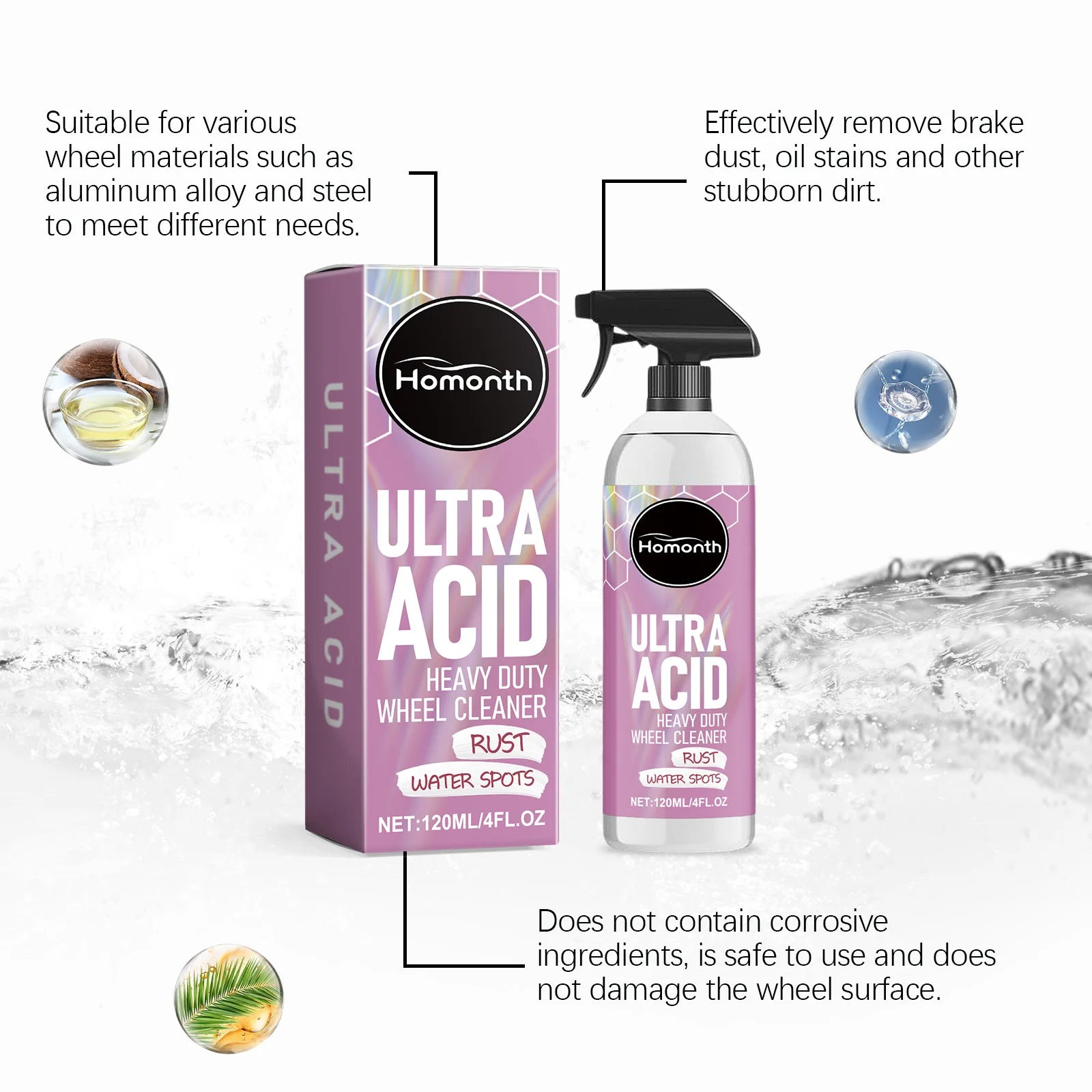 Heavy Duty Wheel Cleaner Heavy Duty Wheel Cleaner, Stain Removal Anti-Aging Anti-Dust Foam Cleaner
