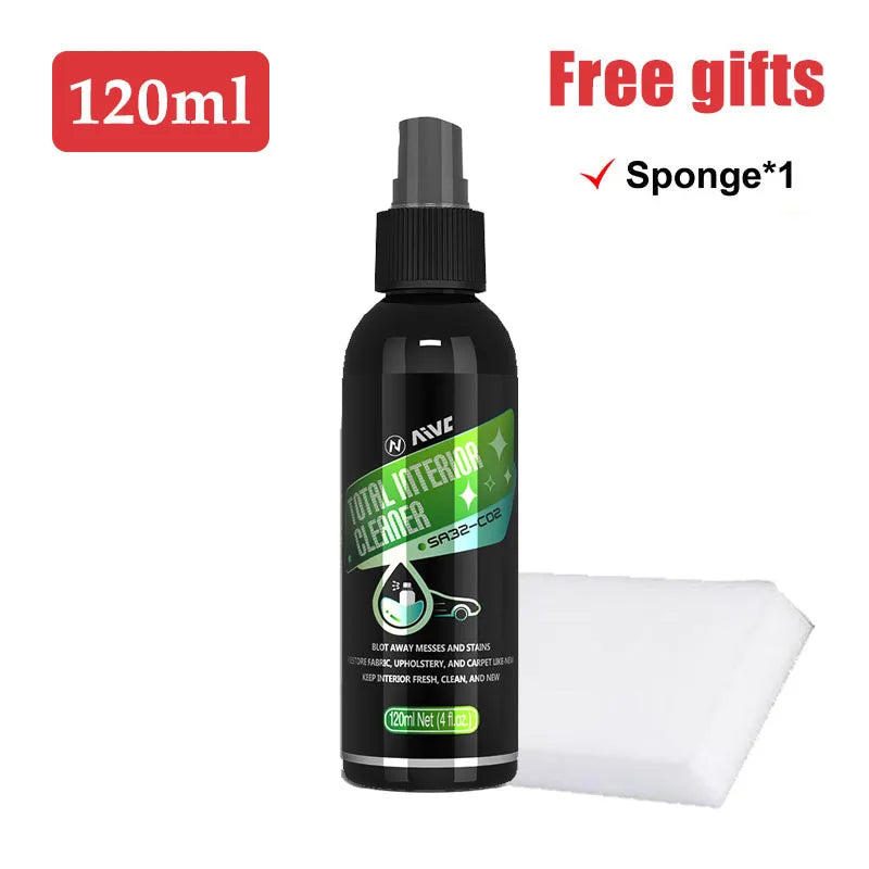 Car Interior Cleaner  Leather Fabric Roof Cleaning Washing-Free Safety Belt Cleaner Powerful Stain Removal Auto Detailing