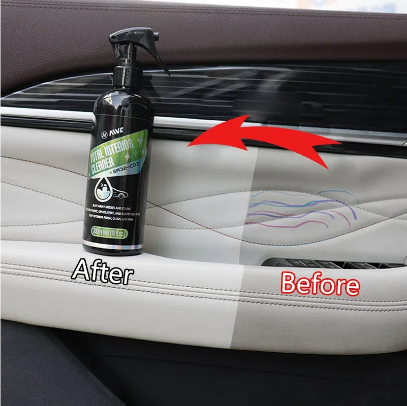 Car Interior Cleaner  Leather Fabric Roof Cleaning Washing-Free Safety Belt Cleaner Powerful Stain Removal Auto Detailing
