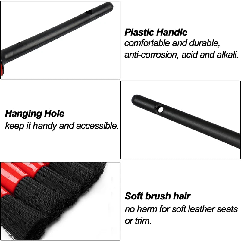 SEAMETAL Car Wheel Brush Set Tire and Rim Cleaning Brush Car Detailing Washing Kit Tools Include Car Wash Glove Sponge Towel
