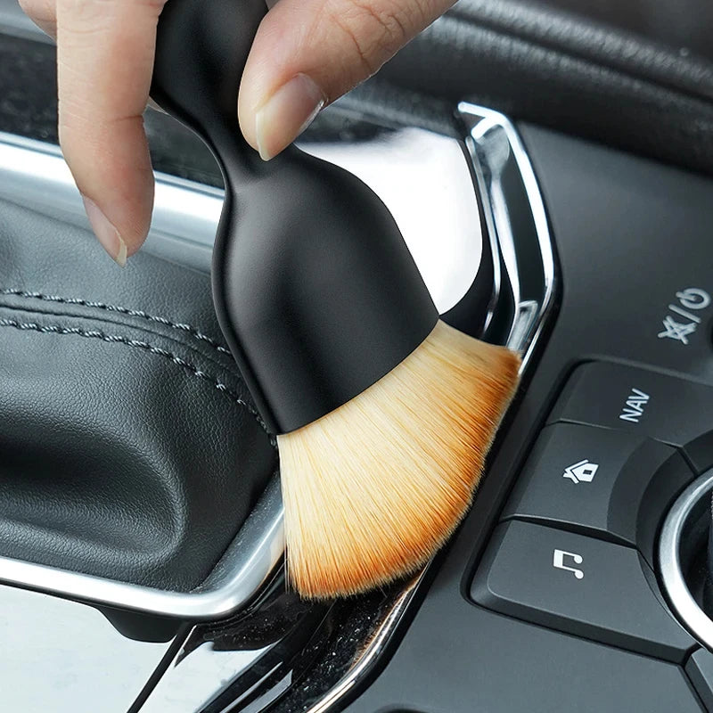 6Pcs Cleaning Brush Kit Automotive Brushes Car Interior Dashboards Vents Detailing Brush Set Wheel Rims Clean Brush Accessories