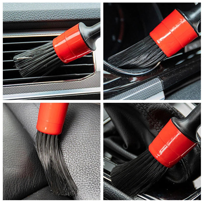SEAMETAL Car Wheel Brush Set Tire and Rim Cleaning Brush Car Detailing Washing Kit Tools Include Car Wash Glove Sponge Towel
