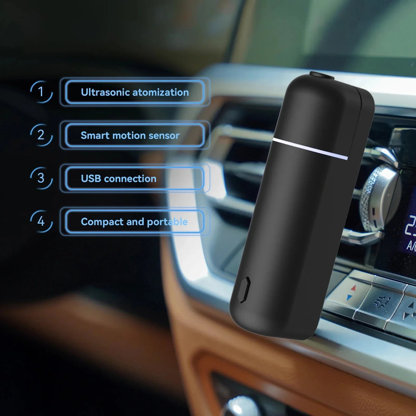 Car Air Freshener Fragrance Diffuser Aromatherapy Flavoring for Cars Essential Oil Diffuser Electric Aroma Diffuser