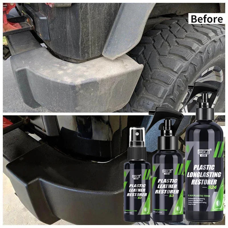 Car Plastic Leather Restorer Spray Polish Cleaner Coating Agent Back to Black More Gloss Car Cleaning Products S3