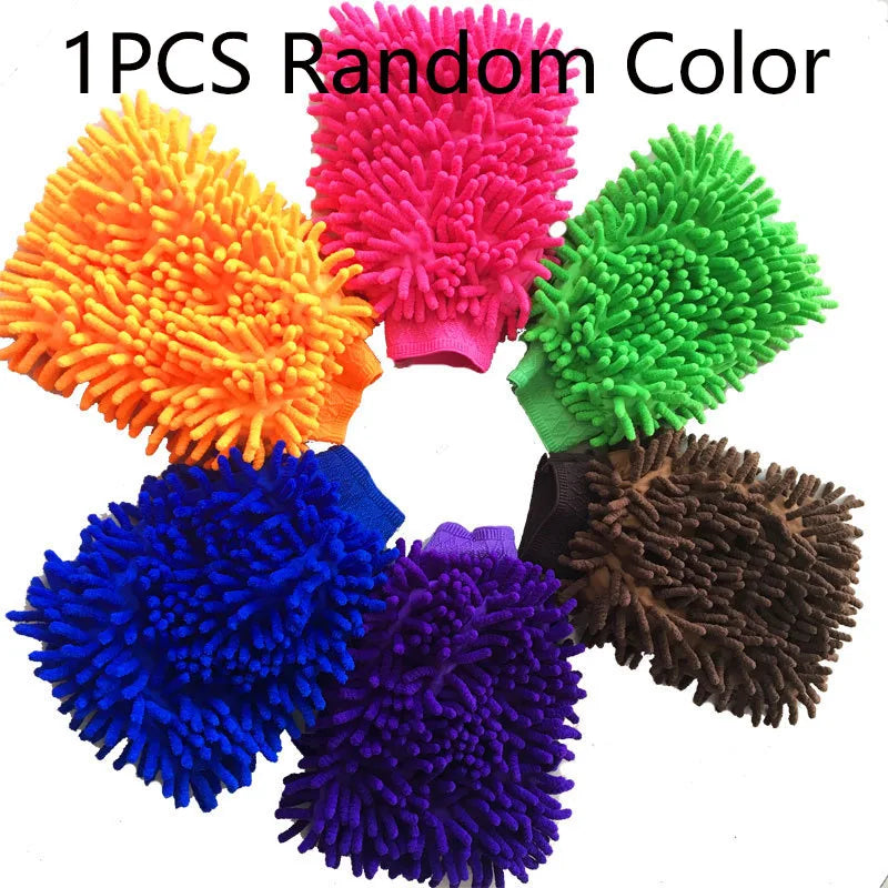 Car Chenille Premium Scratch-Free Microfiber Wash Mitt Waterproof Car Thick Cleaning Mitt Wax Detailing Brush Auto Care Glove
