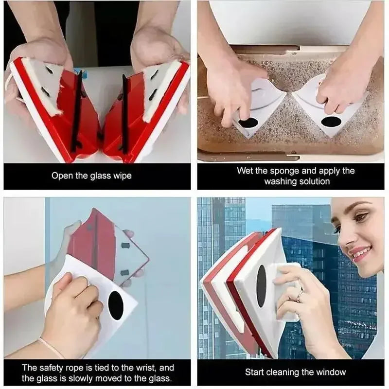 2025 Magnetic Window Cleaner Brush for Washing Windows Wash Home Magnet Household Wiper Cleaner Glass Window Cleaning Tool