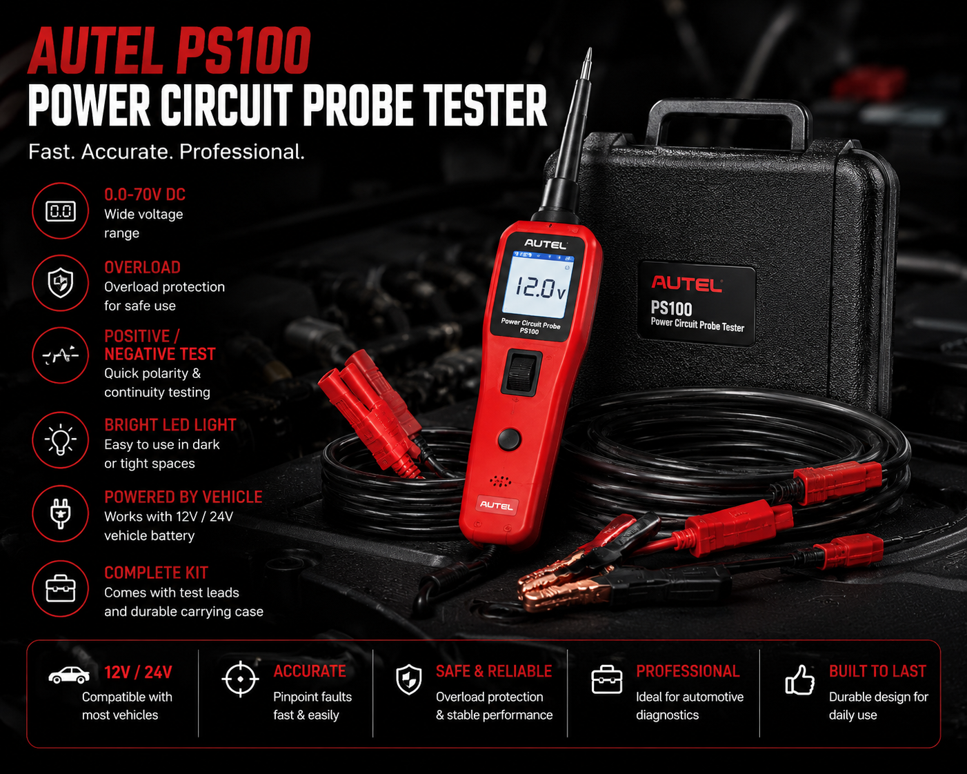 Autel PS100 Power Circuit Probe Tester (12V/24V)