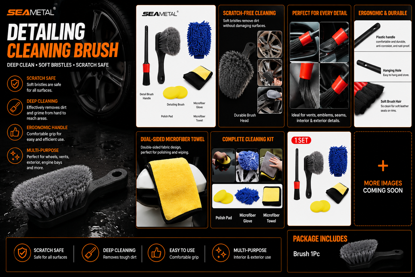 Premium Wheel Brush Detailing Kit – Tire & Rim Cleaning Set