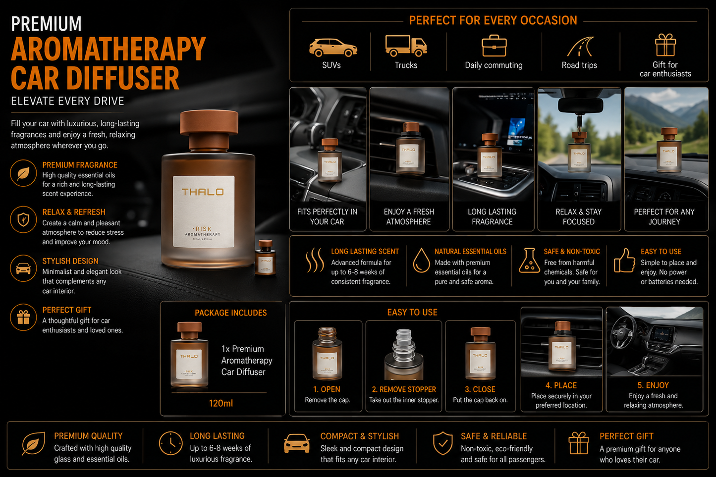 Premium Aromatherapy Car Diffuser