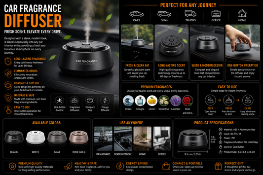 Smart Car Aroma Diffuser – Automatic Fragrance System