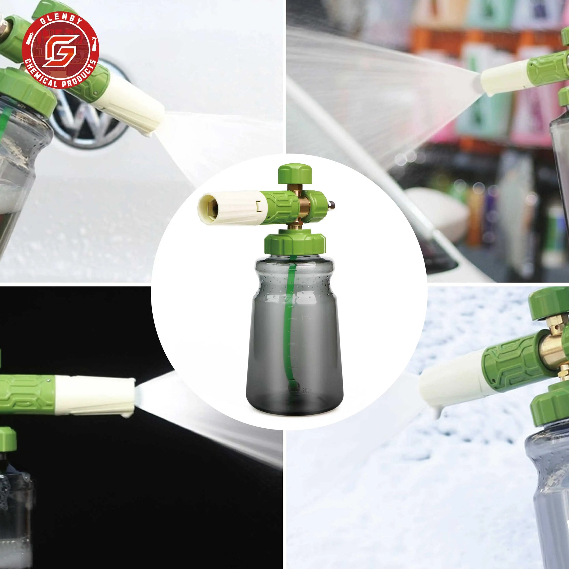 High Pressure Acid Alkali Resistance Green 1L Car Wash Snow Foam Lance Car Cleaning Cannon PA Foam Cannon for Car Care Product