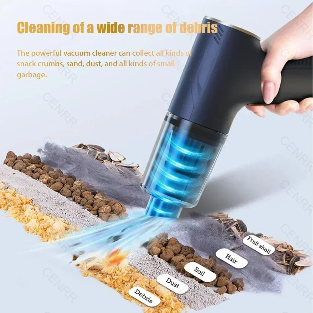 895000PA Mini Car Vacuum Cleaner Strong Suction Cordless Handheld Vacuum Cleaner Portable Powerful Cleaner Home Appliance