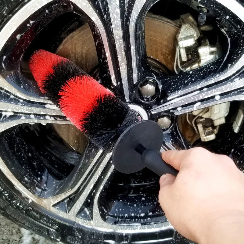 Car Wheel Cleaning Brush Big Size Rim Hub Engine Grille Detailing Long Brush Tire Cleaning Soft Bristles Wash Tools