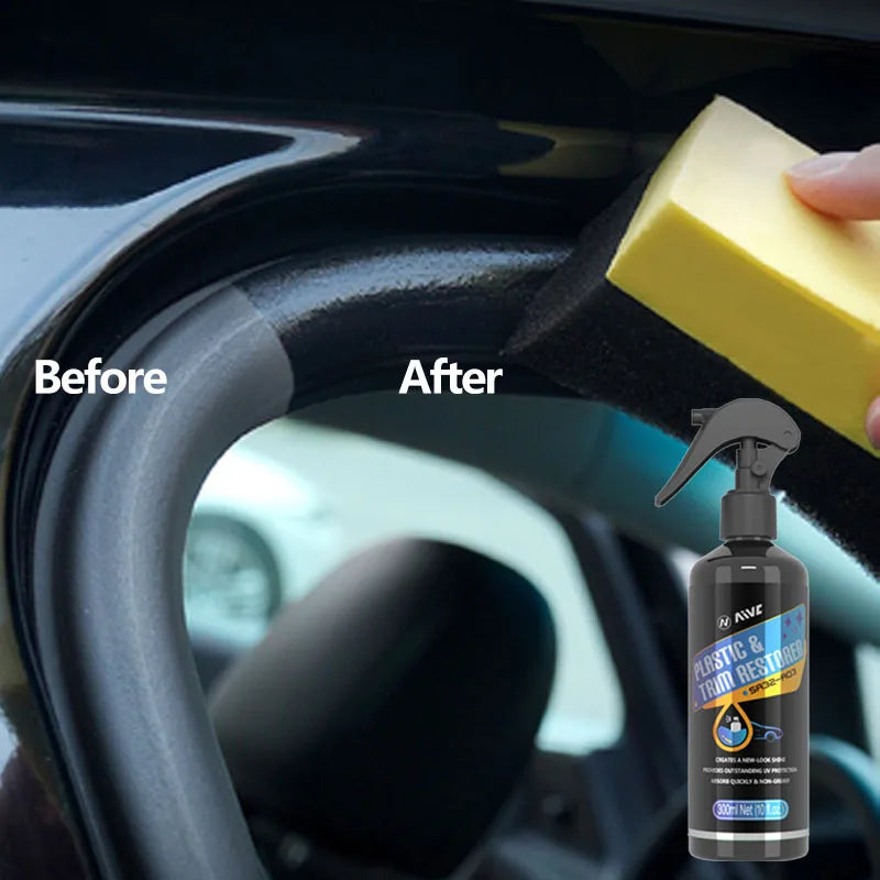 AIVC Car Plastic Trim Restorer Back to Black Gloss Coating Long-Lasting Polish Renovator Spray for Car Detailing Accessories