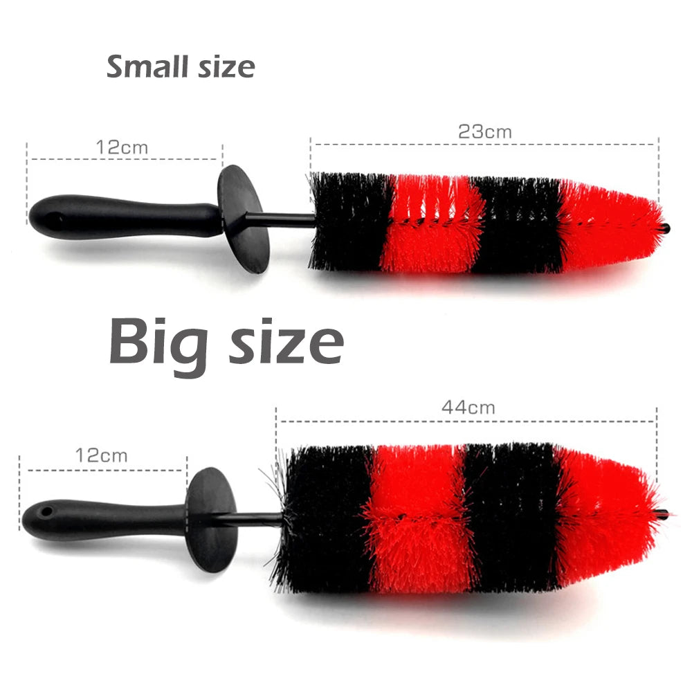Car Wheel Cleaning Brush Big Size Rim Hub Engine Grille Detailing Long Brush Tire Cleaning Soft Bristles Wash Tools