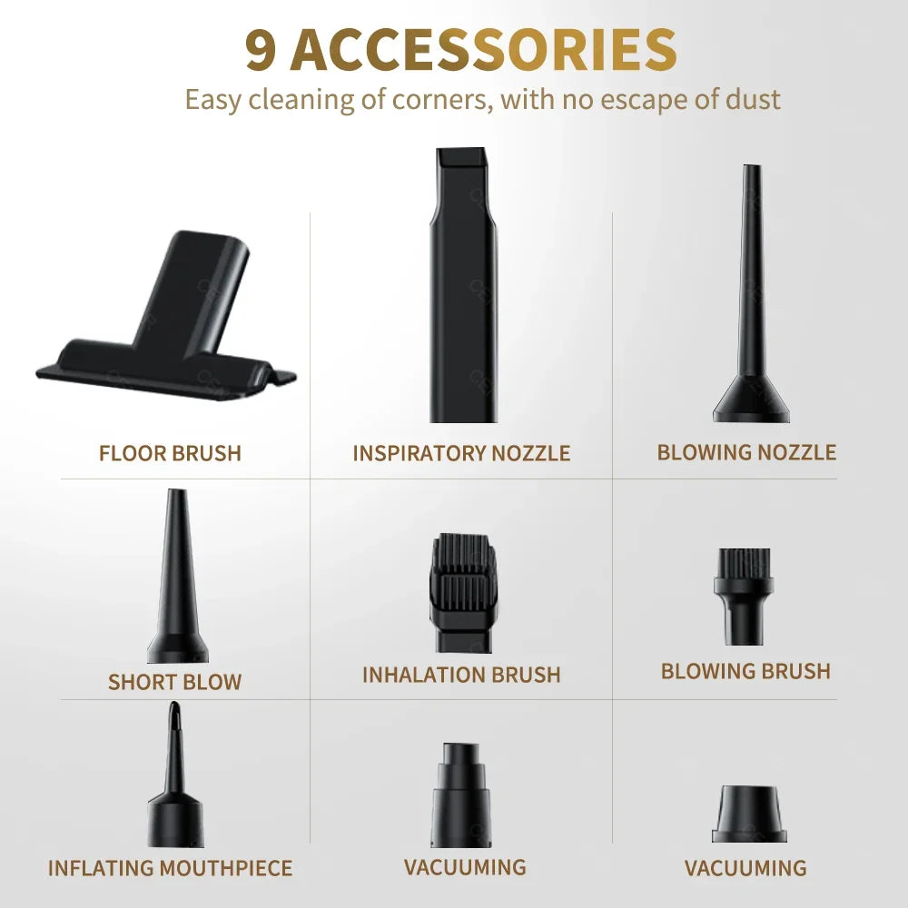 360000PA Powerful Vacuum Cleaner Mini Cordless Portable Car Vacuum Cleaner for Home Appliance Handheld Blower Car Cleaner