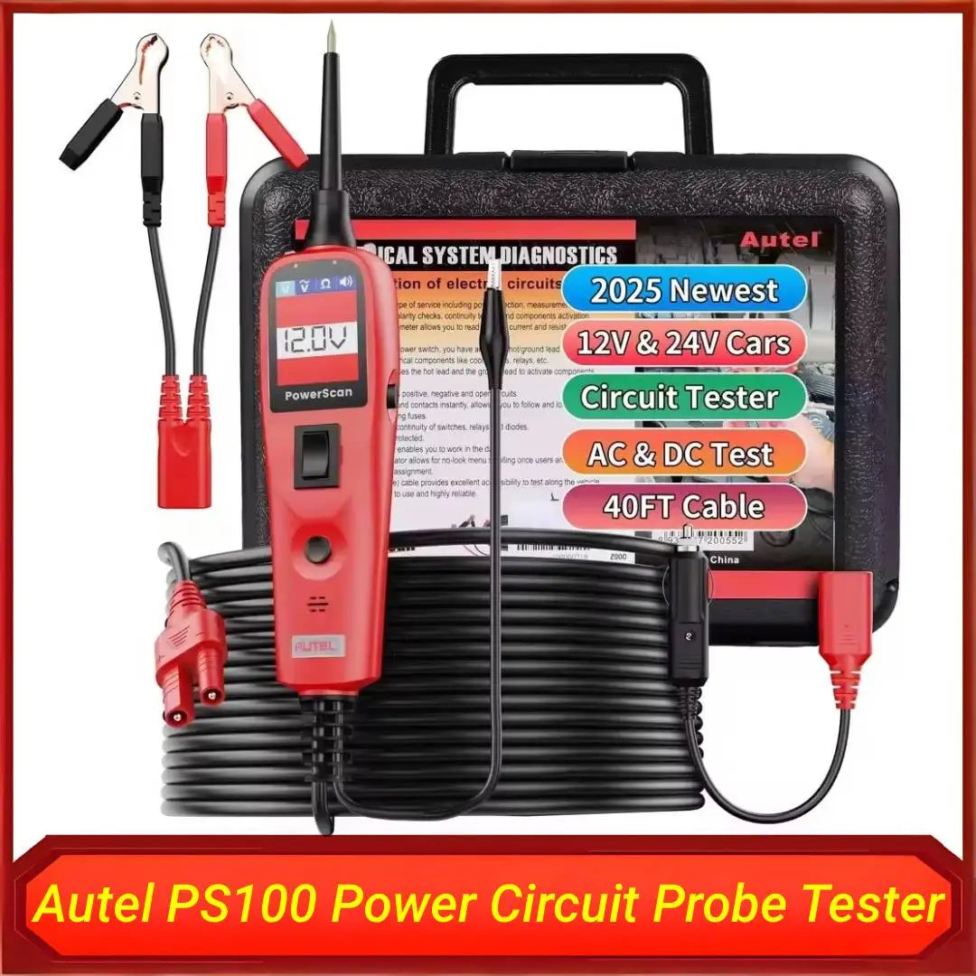 PS100 Power Circuit Probe Tester Automotive 12V 24V Electrical System Diagnostic Power Scan Tool Read Digital Volt Meter
