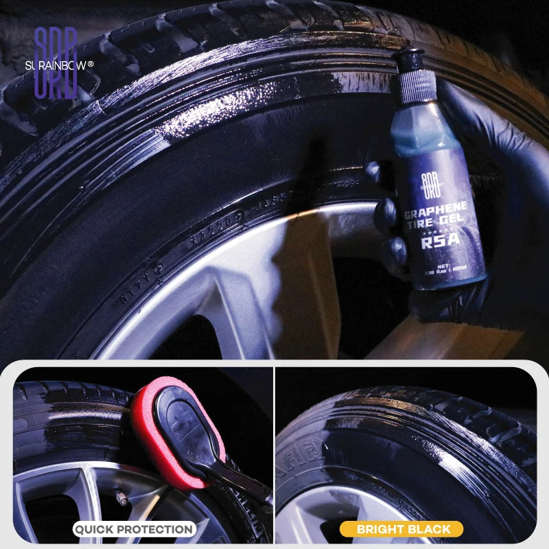 Graphene Tire Gel , Long Lasting Tire Dressing , Oil-Based Tire Gel , Tire Dressing; Great for Tire Lasting Shine Protection.