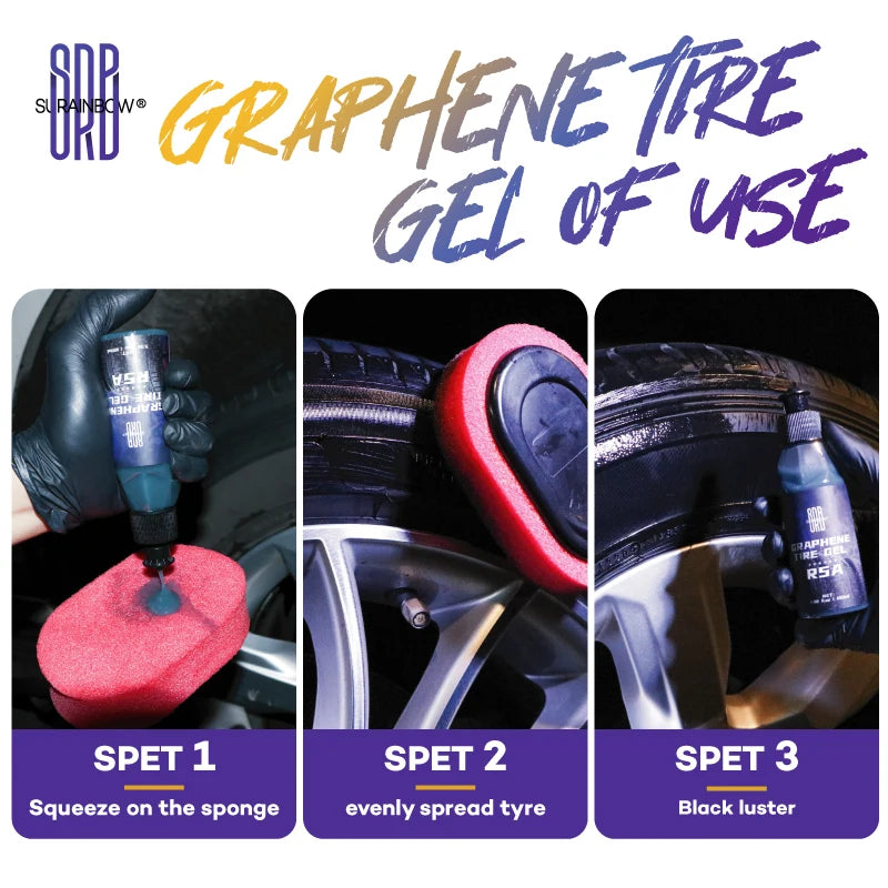 Graphene Tire Gel , Long Lasting Tire Dressing , Oil-Based Tire Gel , Tire Dressing; Great for Tire Lasting Shine Protection.