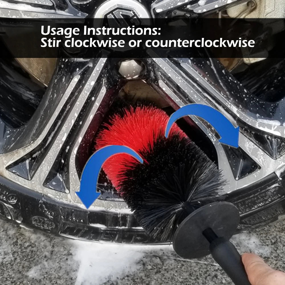 Car Wheel Cleaning Brush Big Size Rim Hub Engine Grille Detailing Long Brush Tire Cleaning Soft Bristles Wash Tools