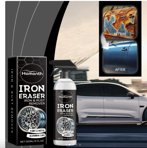 Iron and rust remover spray bottle