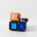 Dual-scent car vent clip air freshener with blue and amber gel pods